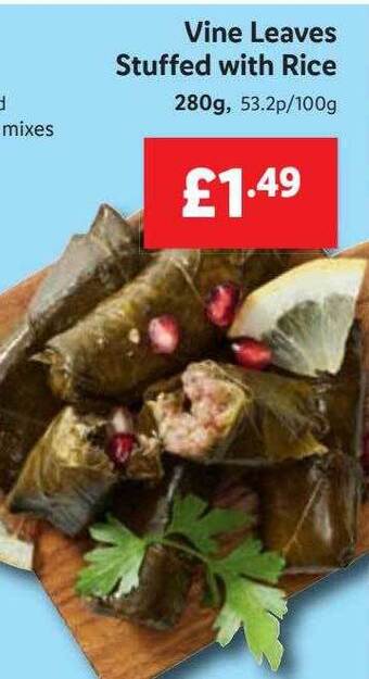 Lidl Vine leaves stuffed with rice offer