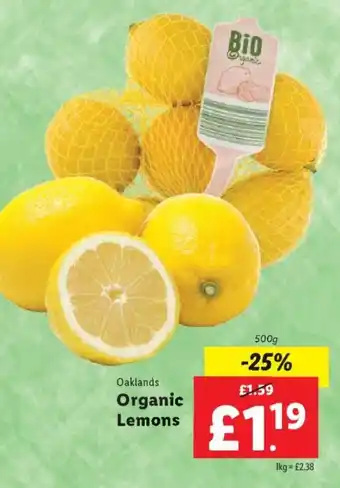 Lidl Oaklands Organic Lemons offer