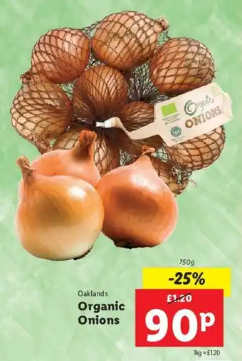 Lidl Oaklands Organic Onions offer