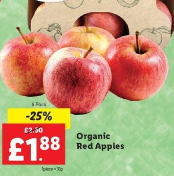 Lidl Organic Red Apples 6 Pack offer