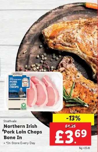 Lidl Strathvale Northern Irish Pork Loin Chops Bone In offer