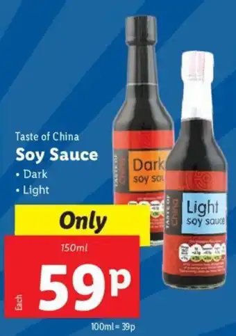 Lidl Taste of China Soy Sauce 150 ml offer