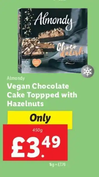 Lidl Almondy Vegan Chocolate Cake Topped with Hazelnuts 450g offer