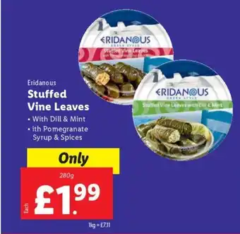 Lidl Eridanous Stuffed Wine Leaves 280g offer