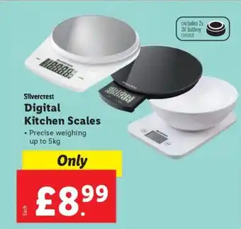 Lidl Silver Crest Digital Kitchen Scales offer