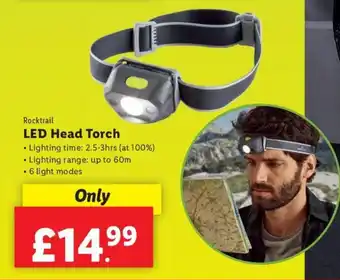 Lidl Rocktrail Led Head Torch offer
