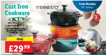 Lidl Ernesto Cast Iron Casserole Dishes offer
