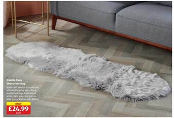 Aldi Double faux sheepskin rug offer
