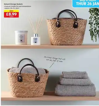Aldi Natural storage baskets offer