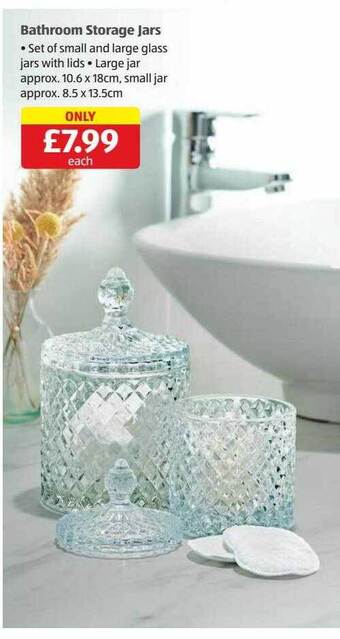 Aldi Bathroom storage jars offer