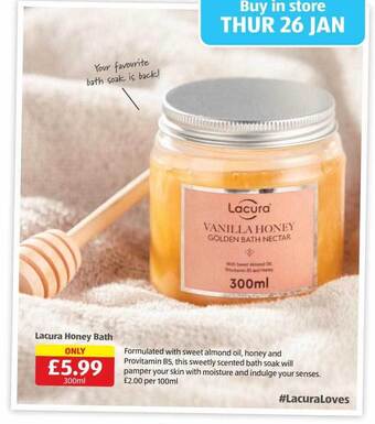 Aldi Lacura honey bath offer