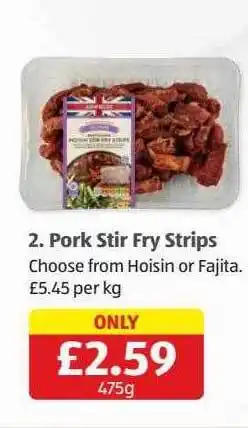 Aldi Pork stir fry strips offer