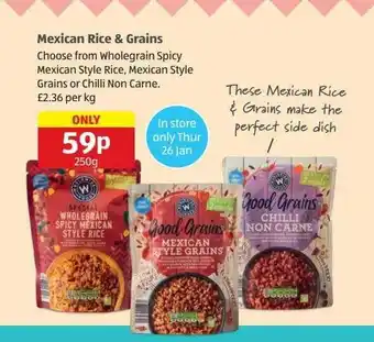 Aldi Mexican rice &grains offer
