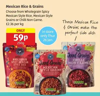 Aldi Mexican Rice & Grains 250g offer