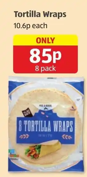 Aldi Tortilla Wraps 8 Pack offer