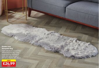 Aldi Double Faux Sheepskin Rug offer