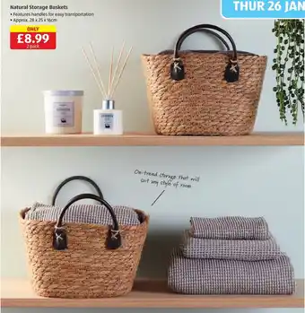 Aldi Natural Storage Baskets 2 Pack offer