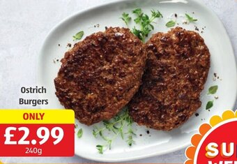 Aldi Ostrich Burgers 240g offer