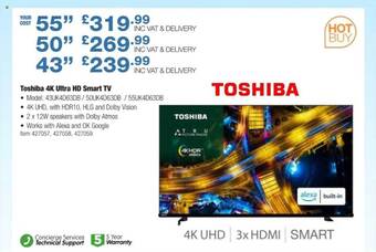 Costco Toshiba 4k ultra hd smart tv offer