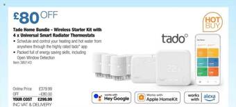 Costco Tado home bundle - wireless starter kit with 4 x universal smart radiator thermostats offer