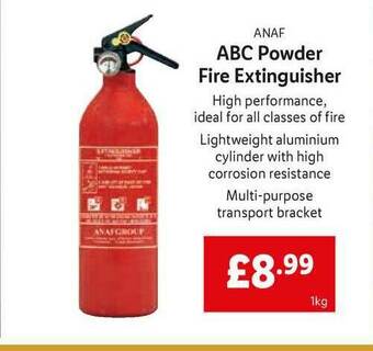 Lidl Anaf Abc Powder Fire Extinguisher offer
