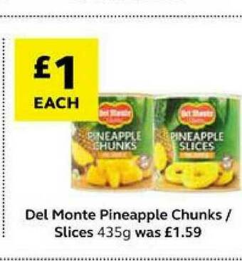 SuperValu Del Monte Pineapple Chunks Slices offer