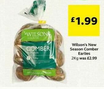 SuperValu Wilson's New Season Comber Earlies offer