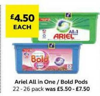SuperValu Ariel All In One Bold Pods offer