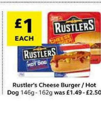 SuperValu Rustler's Cheese Burger Hot Dog offer