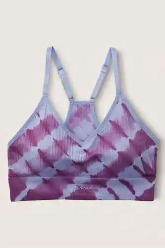 Victoria's Secret Victorias secret pink victoria's secret pink tie dye mauve ice purple seamless lightly lined low impact sports bra offer