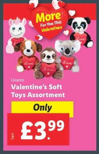 Lidl Livarno Valentine's Soft Toys Assortment offer