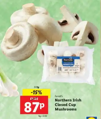 Lidl Farrell's Northern Irish Closed Cup Mushrooms 300g offer