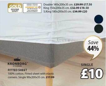 JYSK Kronborg fitted sheet offer
