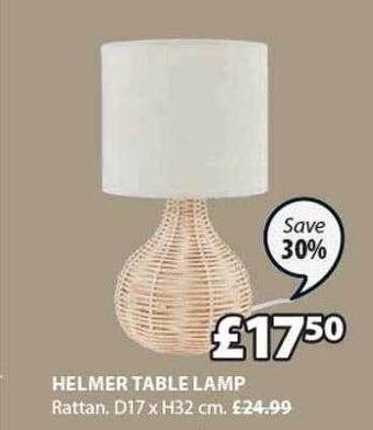 JYSK Helmer table lamp offer
