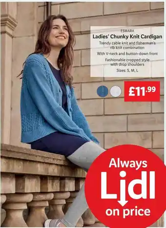Lidl Ladies' chunky knit cardigan offer