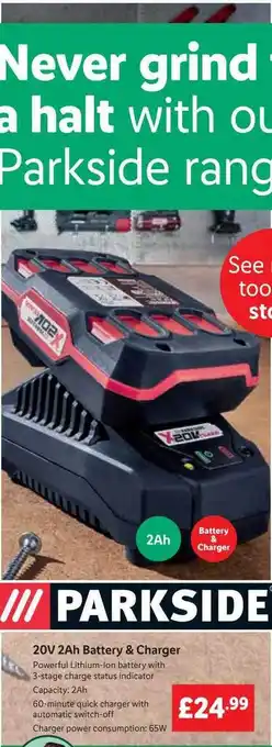 Lidl 20v 2ah battery & charger offer