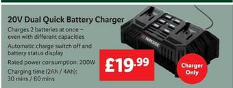 Lidl 20v dual quick battery charger offer