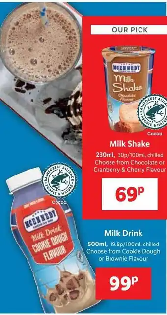 Lidl Mcennedy milk drink offer