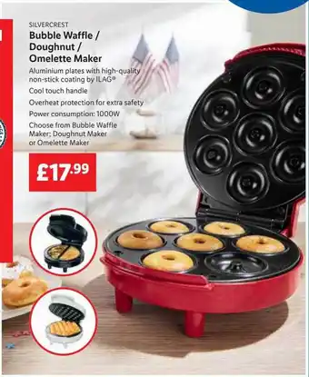 Lidl Silvercrest bubble waffle-doughnut-omelette maker offer
