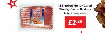 Lidl Mcennedy 12 smoked honey cured streaky bacon rashers offer