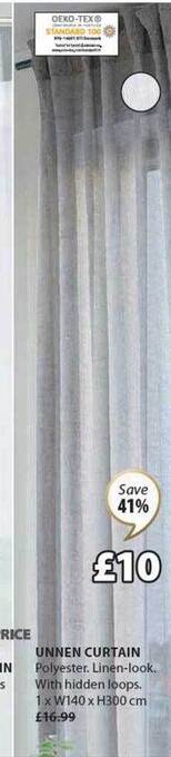 JYSK Unnen curtain offer