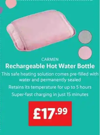 Lidl Rechargeable hot water bottle offer