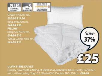 JYSK Ulvik fibre duvet offer