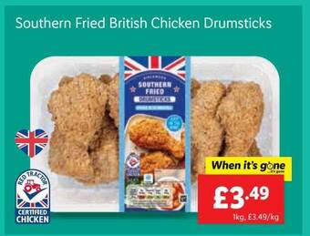Lidl Southern fried british chicken drumsticks offer