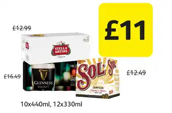 Londis Stella artois, guinness, sol cerveza offer