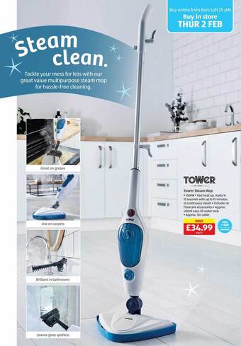 Aldi Tower steam mop offer