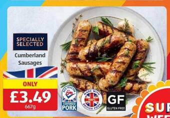 Aldi Cumberland sausages offer