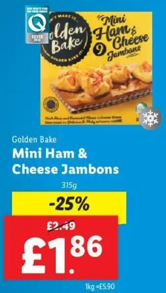 Lidl Golden Bake Mini Ham & Cheese Jambons 315g offer