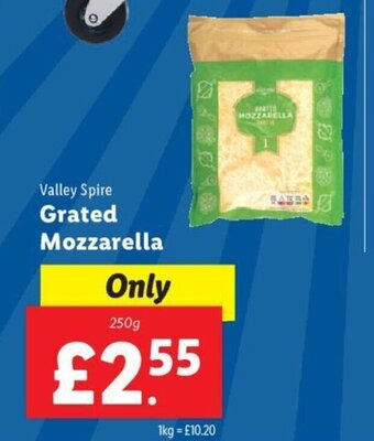Lidl Valley Spire Grated Mozzarella 250g offer