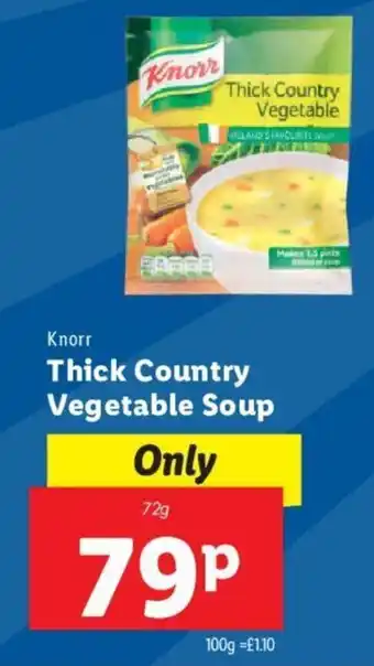 Lidl Knorr Thick Country Vegetables Soup 72g offer